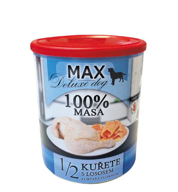 MAX deluxe 1/2 KUŘETE s lososem 800g