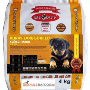 Bardog Super premiové granule Puppy Large Breed 28/16 4 kg