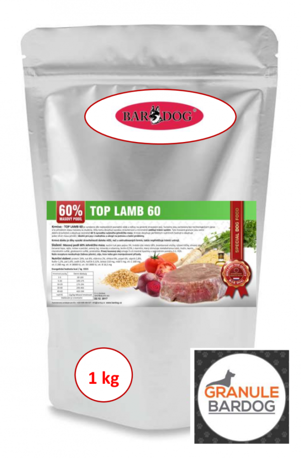 Bardog Lisované granule za studena Top Lamb 60 1 kg