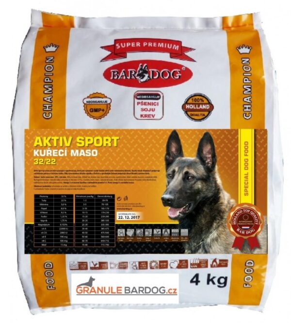 Bardog Super prémiové granule Aktiv sport 32/22 4 kg