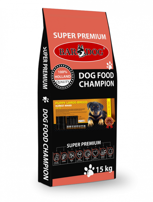 Bardog Super premiové granule Puppy Large Breed 28/16 15 kg