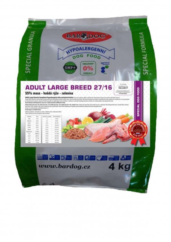 Hypoalergenní granule Adult Large Breed 27/16 4 kg