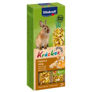 Vitakraft krekry pro zakrslé králíky s popcornem a medem 2 kusy