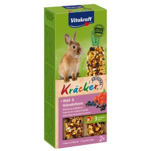 Vitakraft krekry pro zakrslé králíky s lesními plody a bezinkami 2 × 2 ks