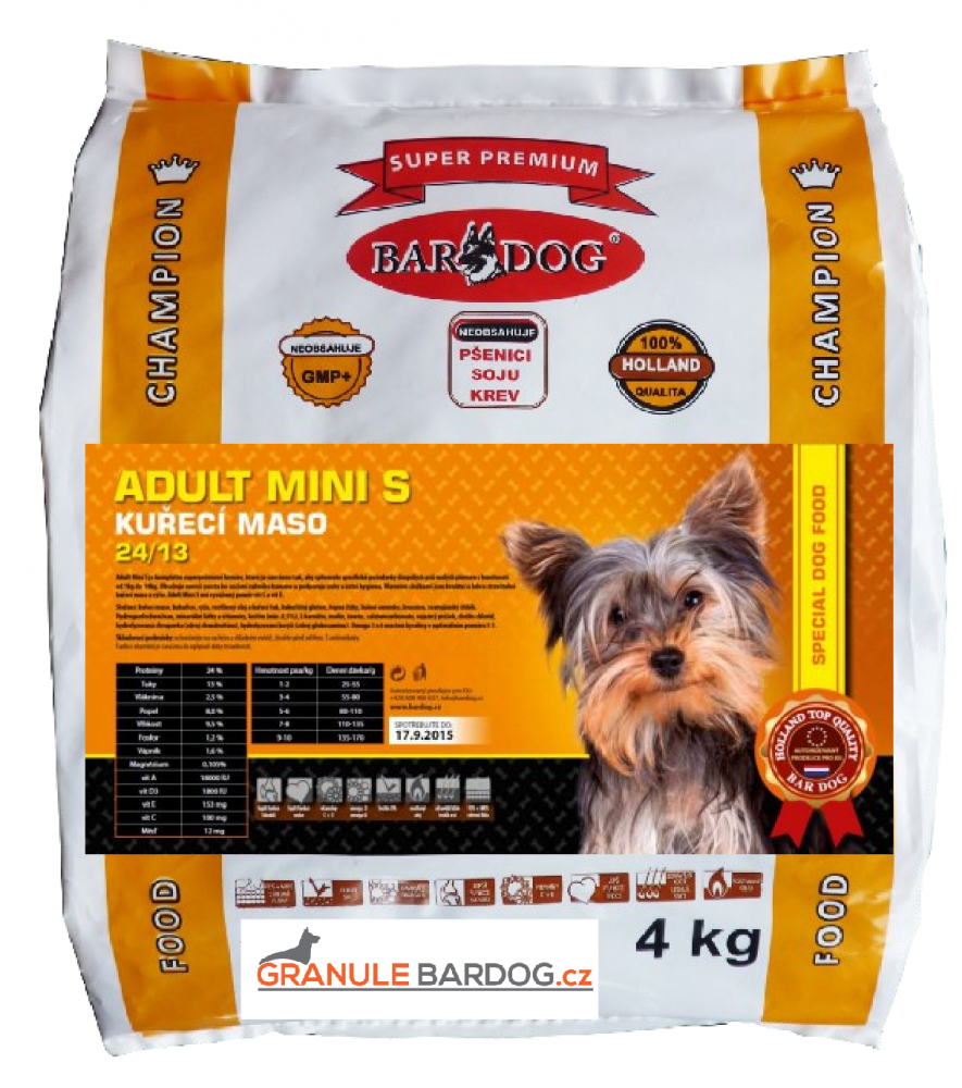 Bardog Super premiové granule Adult Mini S 24/13 4 kg